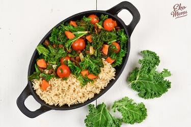 Boerenkool-rijstschotel